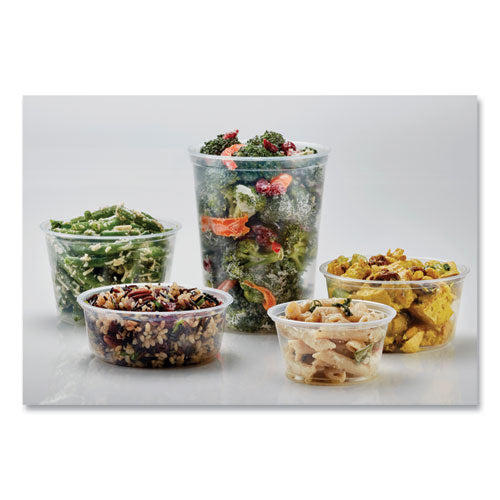 Image of Fabri-Kal® Microwavable Deli Containers, 24 oz, 4.6" Diameter x 4.1" h, Clear, Plastic, 500/Carton