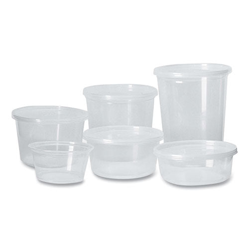 Image of Fabri-Kal® Microwavable Deli Containers, 24 oz, 4.6" Diameter x 4.1" h, Clear, Plastic, 500/Carton