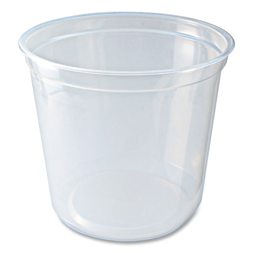 Image of Fabri-Kal® Microwavable Deli Containers, 24 oz, 4.6" Diameter x 4.1" h, Clear, Plastic, 500/Carton