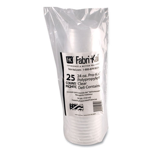 Image of Fabri-Kal® Microwavable Deli Containers, 24 oz, 4.6" Diameter x 4.1" h, Clear, Plastic, 500/Carton