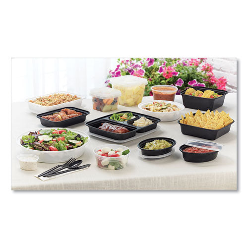Image of Pactiv Evergreen Newspring VERSAtainer Microwavable Containers, Round, 16 oz, 6 x 6 x 1.5, White/Clear, Plastic, 150/Carton