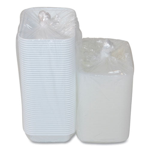Image of Pactiv Evergreen Newspring VERSAtainer Microwavable Containers, Rectangular, 16 oz, 5 x 7.25 x 2, White/Clear, Plastic, 150/Carton