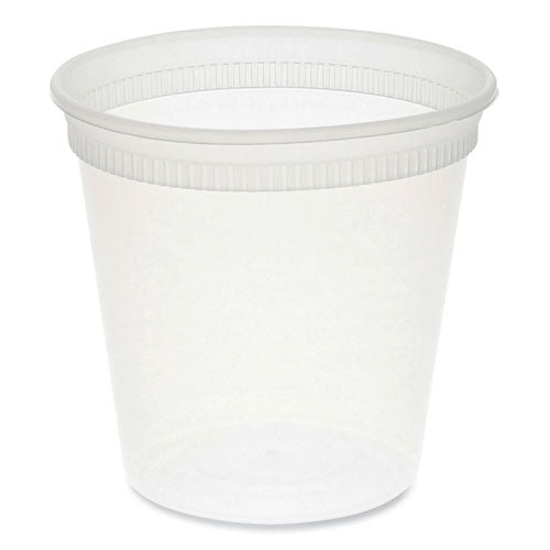 Image of Pactiv Evergreen Newspring DELItainer Microwavable Container, 24 oz, 4.55 x 4.55 x 4.35, Clear, Plastic, 480/Carton
