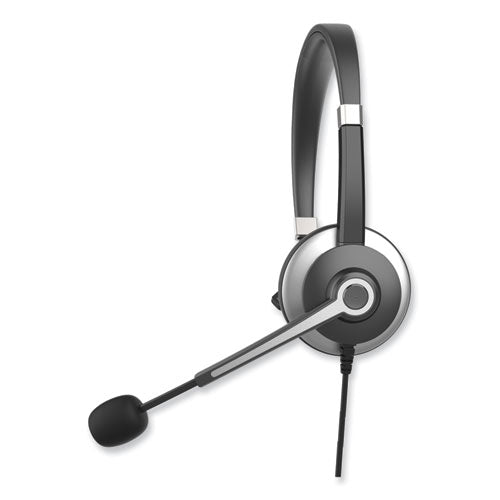 Image of Innovera® IVR70001 Monaural Over The Head Headset, Black/Silver