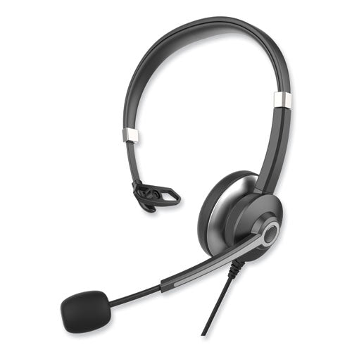 Image of Innovera® IVR70001 Monaural Over The Head Headset, Black/Silver