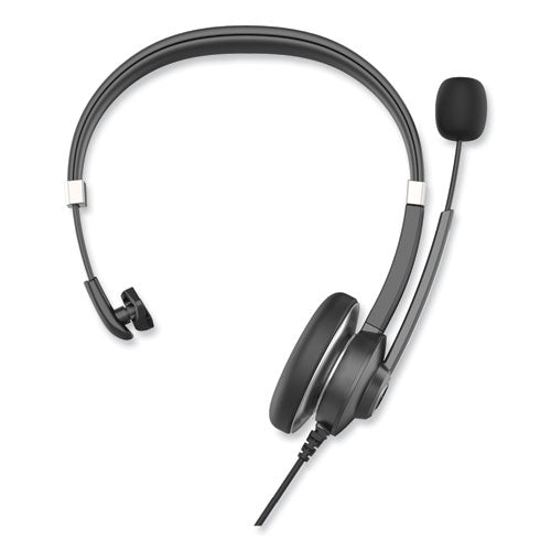 Image of Innovera® IVR70001 Monaural Over The Head Headset, Black/Silver