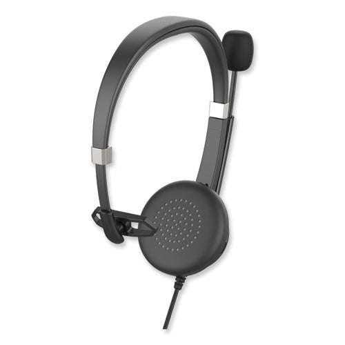 Image of Innovera® IVR70001 Monaural Over The Head Headset, Black/Silver