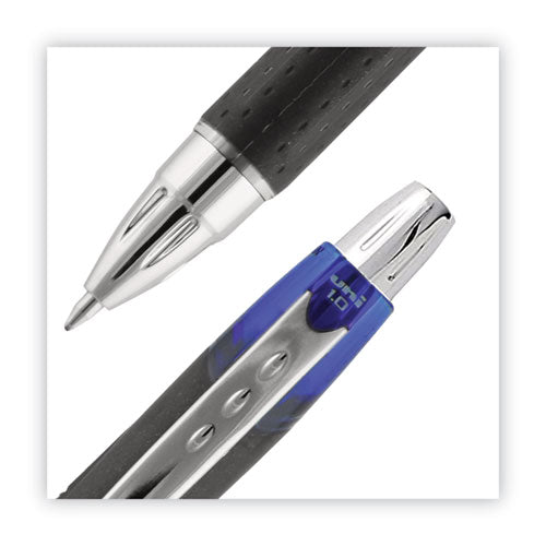 Image of uniball® Rollerball Pen, Stick, Extra-Fine 0.5 mm, Blue Ink, Black/Blue Barrel, 72/Pack
