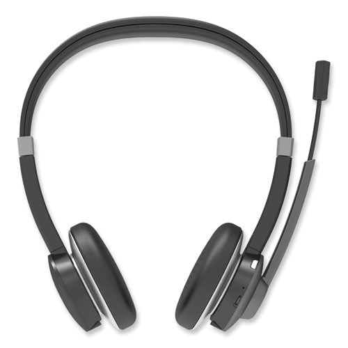Image of Innovera® IVR70003 Binaural Over The Head Bluetooth Headset, Black/Silver