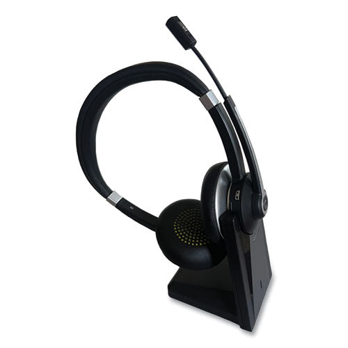 Image of Innovera® IVR70003 Binaural Over The Head Bluetooth Headset, Black/Silver