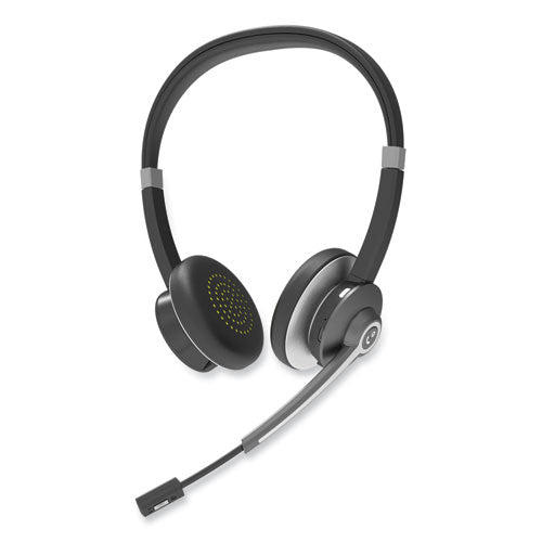 Image of Innovera® IVR70003 Binaural Over The Head Bluetooth Headset, Black/Silver