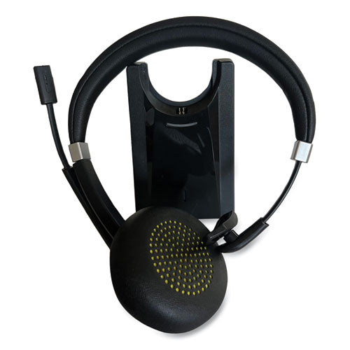 Image of Innovera® IVR70002 Monaural Over The Head Bluetooth Headset, Black/Silver
