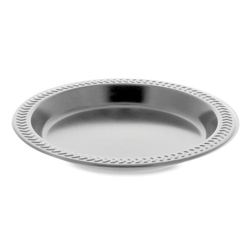 Image of Pactiv Evergreen Meadoware Impact Plastic Dinnerware, Plate, 6" dia, Black, 1,000/Carton