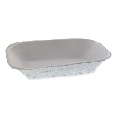 Image of Pactiv Evergreen earthchoice pulpex steep wall food tray, 9.13 x 6.88 x 1.75, natural, paper, 460/carton