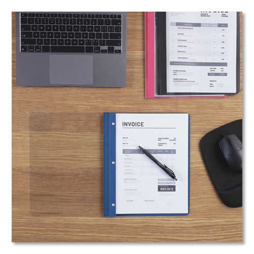 Image of Universal® Clear Front Report Cover, Prong Fastener, 0.5" Capacity, 8.5 X 11, Clear/red, 25/box
