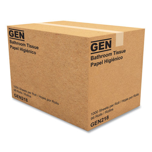 Image of GEN Standard Bath Tissue, Septic Safe, Individually Wrapped Rolls, 1-Ply, White, 1,000 Sheets/Roll, 96 Wrapped Rolls/Carton