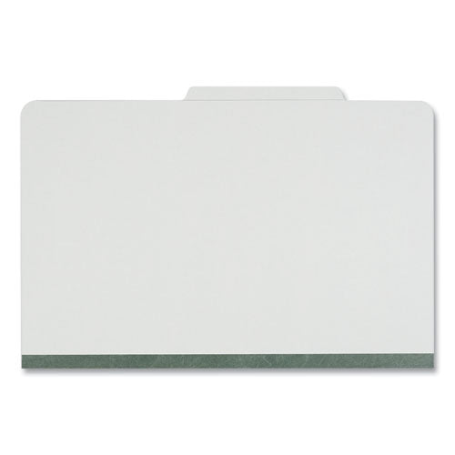 Image of Universal® Four-Section Pressboard Classification Folders, 2" Expansion, 1 Divider, 4 Fasteners, Legal Size, Gray Exterior, 10/Box
