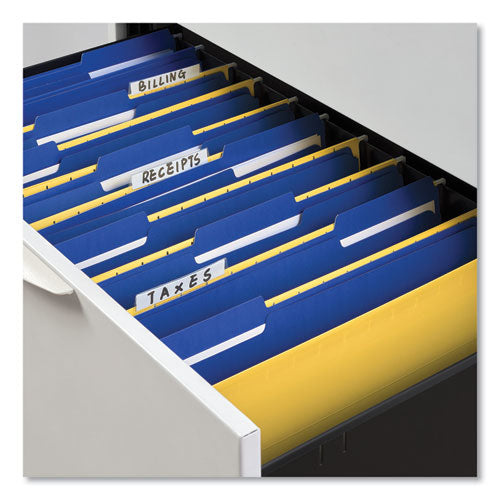 Image of Universal® Deluxe Reinforced Top Tab Fastener Folders, 0.75" Expansion, 2 Fasteners, Legal Size, Blue Exterior, 50/Box