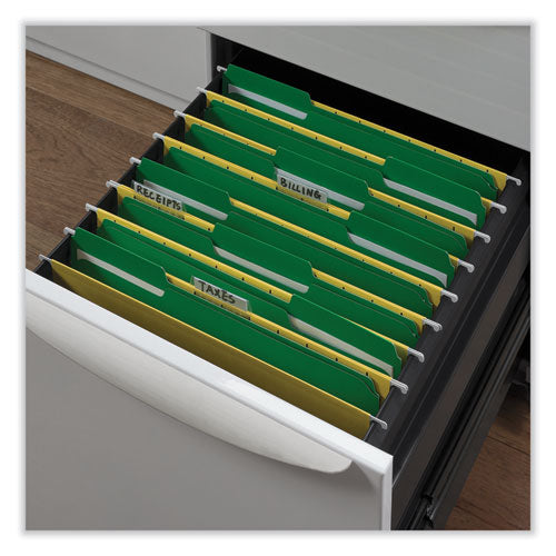 Image of Universal® Reinforced Top-Tab File Folders, 1/3-Cut Tabs: Assorted, Letter Size, 1" Expansion, Green, 100/Box