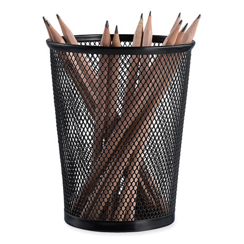 Image of Universal® Jumbo Steel Mesh Pencil Cup, 4.38" Diameter x 5.38"h, Black