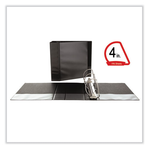 Image of Universal® Slant D-Ring View Binder, 3 Rings, 4" Capacity, 11 x 8.5, Black
