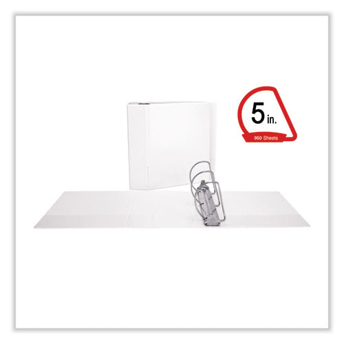 Image of Universal® Slant D-Ring View Binder, 3 Rings, 5" Capacity, 11 x 8.5, White