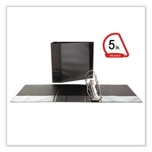 Image of Universal® Slant D-Ring View Binder, 3 Rings, 5" Capacity, 11 x 8.5, Black