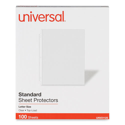 Image of Universal® Top-Load Poly Sheet Protectors, Standard, Letter, Clear, 100/box