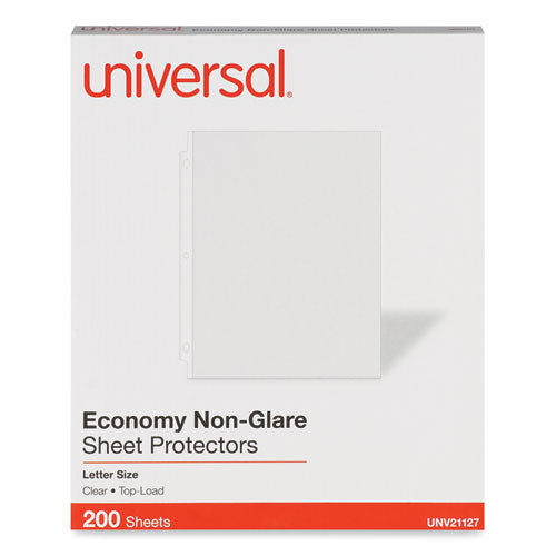Image of Universal® Top-Load Poly Sheet Protectors, Nonglare, Economy, Letter, 200/box