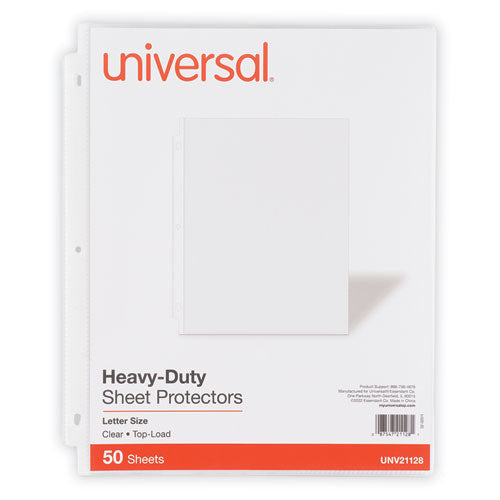 Image of Universal® Top-Load Poly Sheet Protectors, Heavy Gauge, Clear, 50/pack