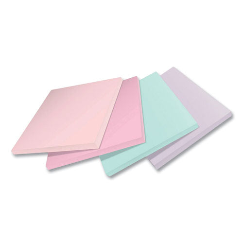Image of Post-it® Notes Super Sticky 100% Recycled Paper Super Sticky Notes, 3" x 3", Wanderlust Pastels, 70 Sheets/Pad, 24 Pads/Pack