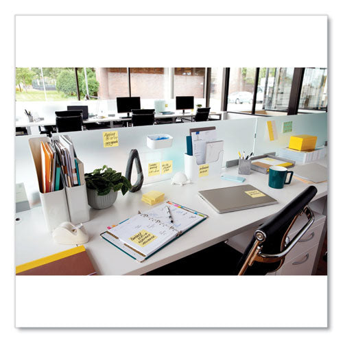 Image of Post-it® Notes Super Sticky 100% Recycled Paper Super Sticky Notes, 3" x 3", Canary Yellow, 70 Sheets/Pad, 24 Pads/Pack