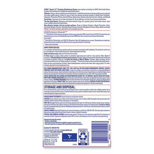 Image of LYSOL® Brand I.C. Foaming Disinfectant Cleaner, 24 Oz Aerosol Spray, 12/carton