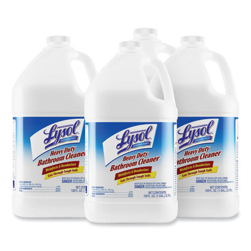 Image of Professional LYSOL® Brand Disinfectant Heavy-Duty Bathroom Cleaner Concentrate, Fresh Lime, 1 gal Bottle, 4/Carton