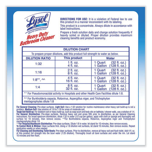 Image of Professional LYSOL® Brand Disinfectant Heavy-Duty Bathroom Cleaner Concentrate, Fresh Lime, 1 gal Bottle