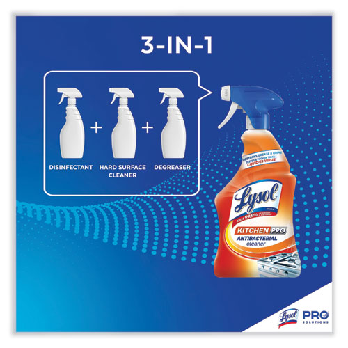 Image of LYSOL® Brand Kitchen Pro Antibacterial Cleaner, Citrus Scent, 22 Oz Spray Bottle, 9/carton