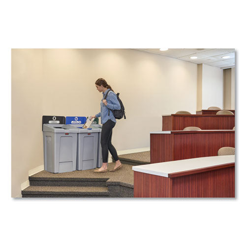 Image of Rubbermaid® Commercial Slim Jim Recycling Station 1-Stream, Landfill Recycling Station, 33 gal, Resin, Gray