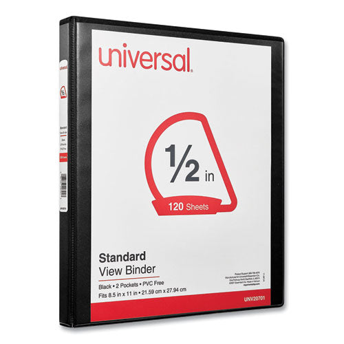 Image of Universal® Slant D-Ring View Binder, 3 Rings, 0.5" Capacity, 11 x 8.5, Black