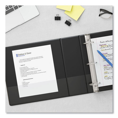 Image of Universal® Slant D-Ring View Binder, 3 Rings, 0.5" Capacity, 11 x 8.5, Black