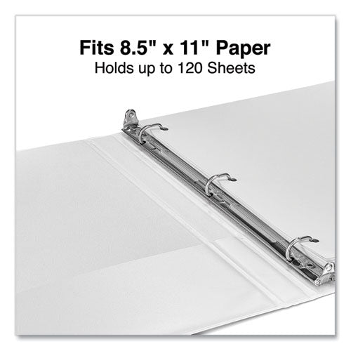 Image of Universal® Slant D-Ring View Binder, 3 Rings, 0.5" Capacity, 11 x 8.5, White