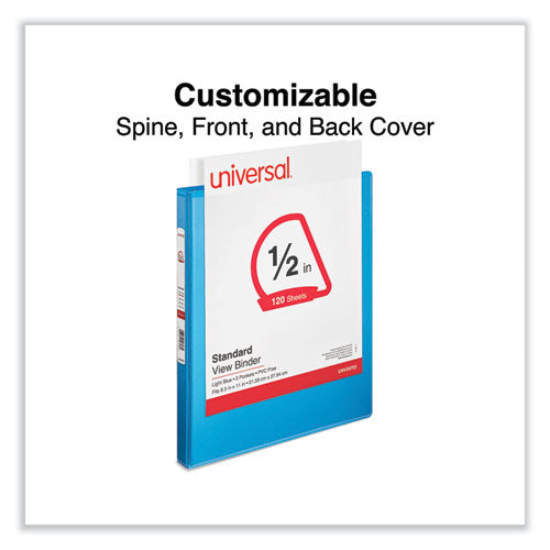 Image of Universal® Slant D-Ring View Binder, 3 Rings, 0.5" Capacity, 11 x 8.5, Light Blue