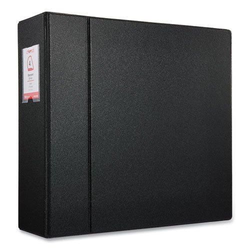 Image of Universal® Deluxe Non-View D-Ring Binder With Label Holder, 3 Rings, 4" Capacity, 11 X 8.5, Black