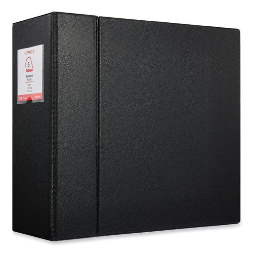 Image of Universal® Deluxe Non-View D-Ring Binder With Label Holder, 3 Rings, 5" Capacity, 11 X 8.5, Black
