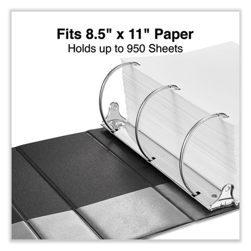 Image of Universal® Deluxe Non-View D-Ring Binder With Label Holder, 3 Rings, 5" Capacity, 11 X 8.5, Black