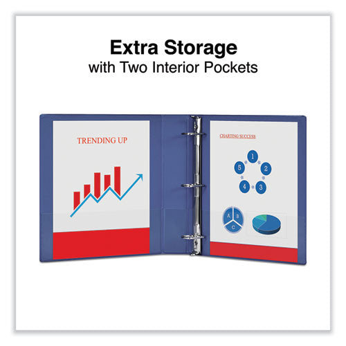 Image of Universal® Slant D-Ring View Binder, 3 Rings, 1.5" Capacity, 11 x 8.5, Navy Blue