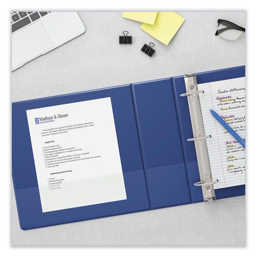 Image of Universal® Slant D-Ring View Binder, 3 Rings, 1.5" Capacity, 11 x 8.5, Navy Blue