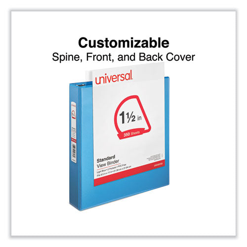 Image of Universal® Slant D-Ring View Binder, 3 Rings, 1.5" Capacity, 11 x 8.5, Light Blue