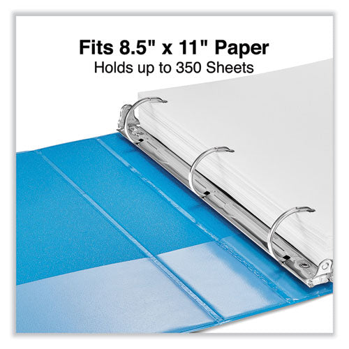 Image of Universal® Slant D-Ring View Binder, 3 Rings, 1.5" Capacity, 11 x 8.5, Light Blue
