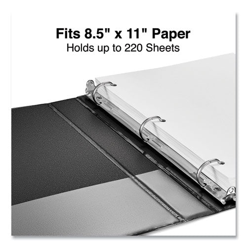 Image of Universal® Slant D-Ring View Binder, 3 Rings, 1" Capacity, 11 x 8.5, Black