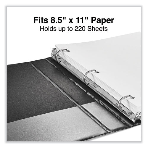 Image of Universal® Slant D-Ring View Binder, 3 Rings, 1" Capacity, 11 x 8.5, Black, 12/Carton